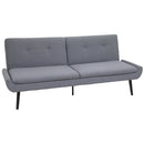 Divano Letto 3 Posti 195x84x82 cm in Tessuto Effetto Lino Grigio