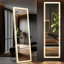 Specchio da Terra Figura Intera160x50 cm con Luci LED Touch Cornice in Alluminio      
