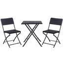 Set Tavolo 2 Sedie da Giardino Pieghevoli  Small Nero
