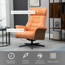 Poltrona Reclinabile e Girevole 80x84x104 cm in Microfibra Arancione
