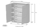 Credenza 2 Ante 120x44x126 cm Pongo 2A Grigio Antracite Opaco  