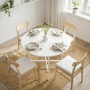 Tavolo da Pranzo Pieghevole Ø80x76 cm Ante a Ribalta Salvaspazio Bianco      
