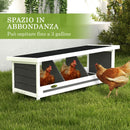 Nido per Galline 95x37x34 cm a 3 Aree con Base Rialzata e Tetto in Legno e Bitume Grigio      