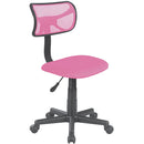 Sedia Girevole 5 Ruote per Ufficio Cameretta con Schienale Ergonomico in Tessuto a Rete Rosa      
