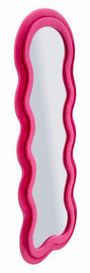 Specchio da Muro Miki Velluto Fuxia 60x4x160 cm in MDF e Poliestere e Specchio Fucsia      