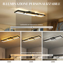 Lampada LED a Soffitto 70x30 cm Dimmerabile 3000-6000K con Telecomando e Interruttore Nero      