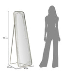 Specchio da Terra Silver 46x2x153 cm in Ferro e MDF e Specchio Grigio      