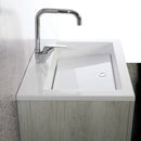 Mobile Lavatoio Sospeso Vasca Zeus in MineralMarmo Apertura a Cassettone 60x48x50 cm Grigio Cemento
