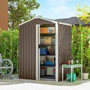 Casetta Box Porta Attrezzi da Giardino 136x87x179 cm Superficie 1.1m² con Porta Scorrevole Bloccabile in Acciaio Marrone      