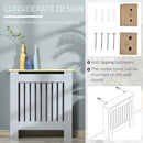 Copritermosifone 78x19x83 cm in MDF e Legno Truciolare Grigio