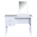 Tavolo da Trucco con Specchio Girevole Bianco 100x40x73 cm 