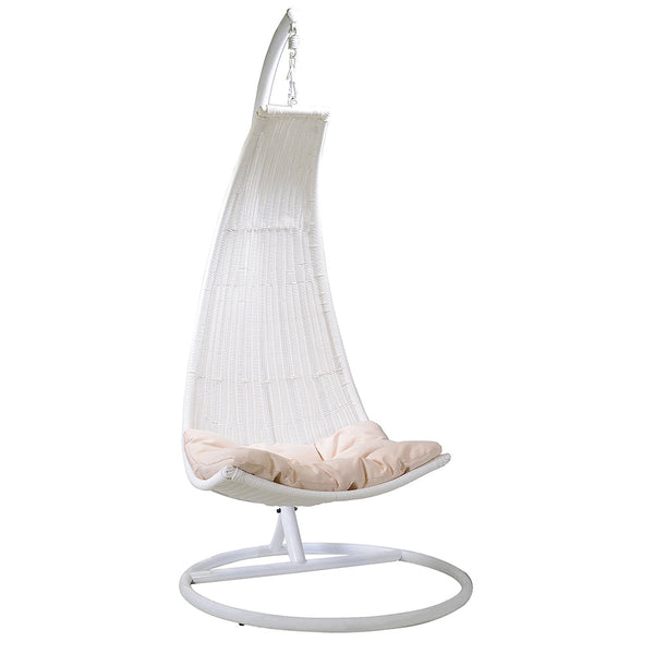 Dondolo da Giardino Pensile in Polyrattan 1 posto Pendent Bianco sconto
