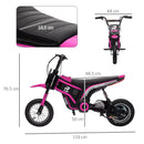 Moto Elettrica per Bambini con Acceleratore Manuale 2 Velocità 8-16km/h Rosa  