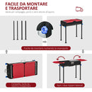 Barbecue a Carbone Carbonella 120x31x60-70 cm con Griglia e Teglia Nero