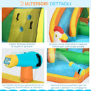 Castello Giostra Gonfiabile 350x275x220 cm con Scivolo Piscina e Pompa Multicolor
