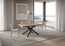 Tavolo Allungabile 140/190x90 cm Versalux Rovere Scortecciato Gambe Antracite      