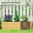 Fioriera Rettangolare 140x60x40 cm Divisa in 3 Aree con Strato in Tessuto non Tessuto in Legno di Abete   