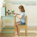 Scrivania per Bambini 5-12 Anni 90x52x105 cm con 3 Ripiani e 2 Cassetti in Legno Verde      