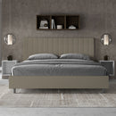 Letto Matrimoniale Imbottito in Similpelle Agueda Cappuccino Varie Misure
