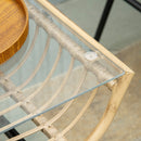 Set Salotto da Giardino Divano 2 Poltrone e Tavolino in Rattan e PE Beige   