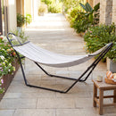 Supporto per Amaca 278x97x112 cm Regolabile e Antiscivolo con Ganci a S in Acciaio Nero      