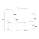 Divano 2 Posti 125x83x82 cm in Tessuto Grigio