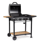Barbecue a Gas 3 Bruciatori 133x57x98h cm Accensione Piezoelettrica in Acciaio Loni Nero
