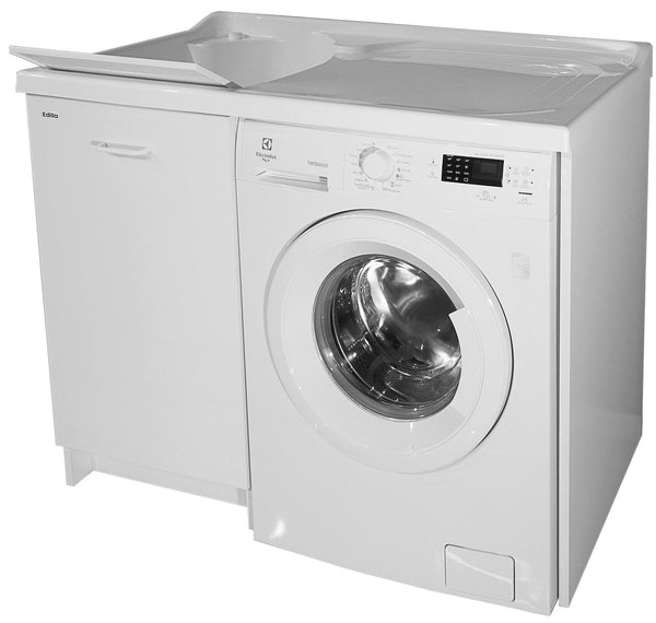 Lavatoio e Coprilavatrice 109x60x89cm Asse in Termoplastico Montegrappa Edilla Bianco Sinistro sconto
