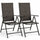 Set 2 Sedie Sdraio Pieghevoli e Salvaspazio con Schienale Alto Ergonomico in Tessuto Tecnico Nero