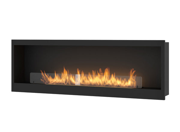 sconto Camino a Bioetanolo da Incasso 50x22x150 cm Inside 1500 Nero con Vetro