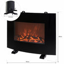 Camino Elettrico da Terra 55x15,5x40 cm 750/1500W Effetto Fiamma  Nero