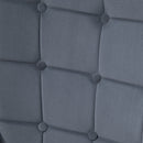 Poltrona con Pouf Poggiapiedi 71x77x99 cm in Tessuto Effetto Velluto Grigio