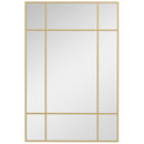 Specchio da Parete Stile Finestra 90x60 cm con Montaggio Verticale e Orizzontale in Vetro Oro      