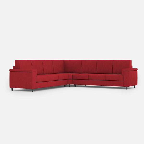 Divano Angolare 7 Posti 286x286x85 cm Marrak in Tessuto Rosso acquista