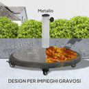 Base per Ombrellone da 20 kg Rotonda con Ruote e Freni in Resina Bronzo      