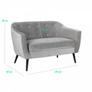 Divano 2 Posti 125x85x65 cm in Velluto Marte Ottanio