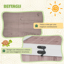 Casa per Tartarughe di Terra Terrario 91x60,5x32A cm con Pannello Apribile e 2 Spazi Separati in Legno di Abete Marrone Chiaro      