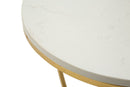 Tavolinetto Heart Oro Ø40x45,5 cm in Ferro e Marmo Oro e Bianco      