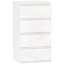 Cassettiera 40x35x74 cm 4 cassetti Salvaspazio in Legno Bianco Lucido      