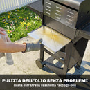 Barbecue a Gas Propano 95x53x111,5 cm con 2 Bruciatori Ripiani e Coperchio con Termometro in Acciaio Nero      