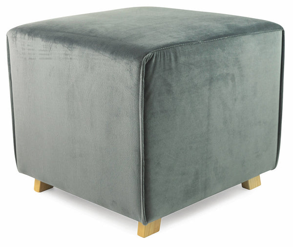 sconto Pouf Poggiapiedi Sgabello Quadrato 47x47x42 cm in Velluto Soriani Grigio