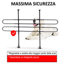 Griglia Divisoria Regolabile per Trasporto Cani per Auto Nero