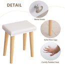 Consolle Trucco 80x40x127 cm con Specchio e Sgabello  Bianca
