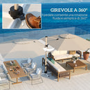 Ombrellone a Braccio Inclinabile 295x295x260 cm con Base a Croce Cachi   