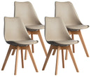 Set 4 Sedie 83x49x43 cm in Similpelle da Interno Tortora