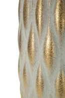 Vaso Pepitas Ø18,5x37,5 cm in Ceramica Grigio e Oro      