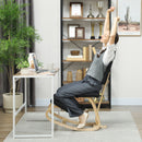 Sedia Ergonomica Inginocchiatoio con Schienale 51x84x93 cm in Legno di Betulla e Cuscini Nero  