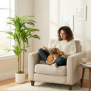 Pianta Artificiale di Dracena Alta 120 cm in PEVA  Verde e Legno con Vaso Contenitore in PP e Cemento Bianco      