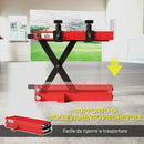 Cavalletto Alzamoto a Forbice Capacità 500kg Dimensioni Compatte con Altezza Regolabile in Acciaio Rosso   