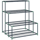 Scaffale Porta Piante 94x84x110 cm a 4 Livelli in Acciaio Verde Scuro      